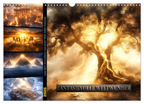 Fantasievolle Weltwunder (Wandkalender 2026 DIN A3 quer), CALVENDO Monatskalender