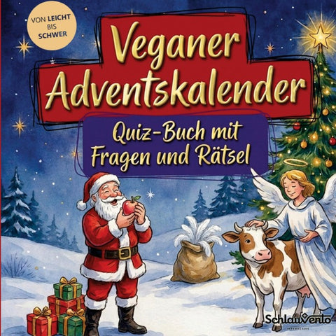 Veganer-Adventskalender: Quiz-Buch mit Fragen und Rätsel