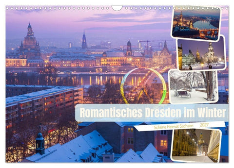 Romantisches Dresden im Winter (Wandkalender 2027 DIN A3 quer), CALVENDO Monatskalender