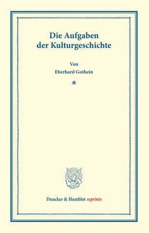 Die Aufgaben der Kulturgeschichte