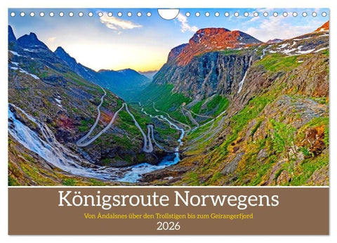 Königsroute Norwegens (Wandkalender 2026 DIN A4 quer), CALVENDO Monatskalender