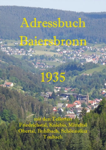 Adressbuch Baiersbronn 1935