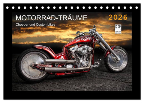 Motorrad-Träume - Chopper und Custombikes (Tischkalender 2026 DIN A5 quer), CALVENDO Monatskalender