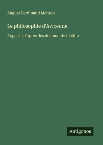 Le philosophie d'Avicenne