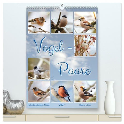 Vogel-Paare (hochwertiger Premium Wandkalender 2027 DIN A2 hoch), Kunstdruck in Hochglanz