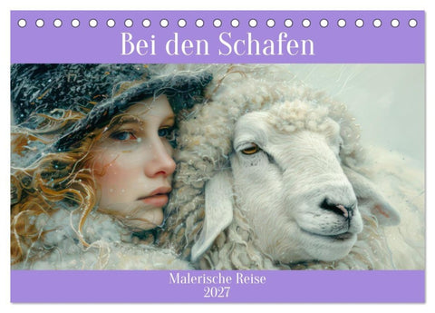 Bei den Schafen - Malerische Reise (Tischkalender 2027 DIN A5 quer), CALVENDO Monatskalender