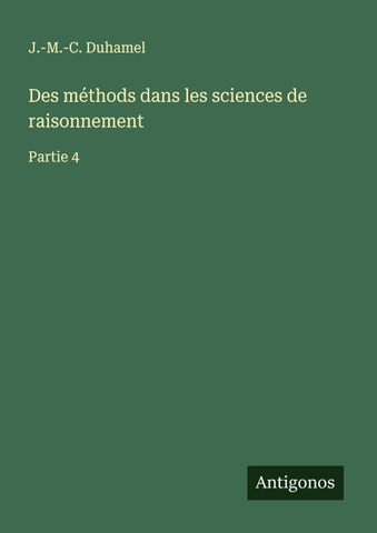 Des méthods dans les sciences de raisonnement