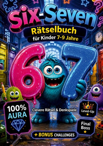 67 Six-Seven Rätselbuch für Kinder (7–9): Clevere Rätsel & Denkspiele & 100% Aura