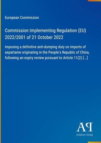 Commission Implementing Regulation (EU) 2022/2001 of 21 October 2022