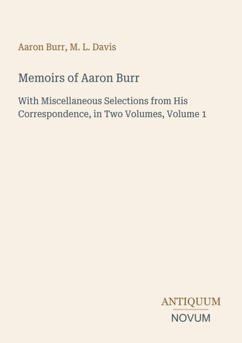 Memoirs of Aaron Burr