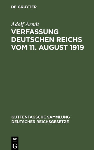 Verfassung Deutschen Reichs vom 11. August 1919
