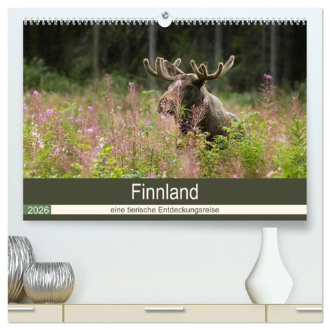 Finnland: eine tierische Entdeckungsreise (hochwertiger Premium Wandkalender 2026 DIN A2 quer), Kunstdruck in Hochglanz