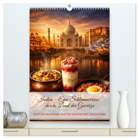 Indien - Eine Schlemmerreise durchs Land der Gewürze (hochwertiger Premium Wandkalender 2027 DIN A2 hoch), Kunstdruck in Hochglanz