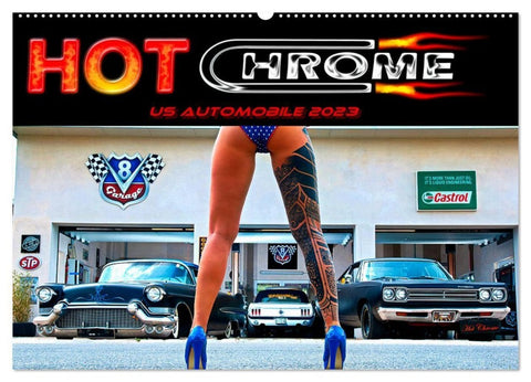 Hot Chrome US Automobile (Wandkalender 2027 DIN A2 quer), CALVENDO Monatskalender