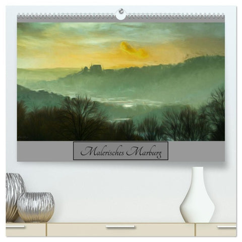 Malerisches Marburg (hochwertiger Premium Wandkalender 2027 DIN A2 quer), Kunstdruck in Hochglanz