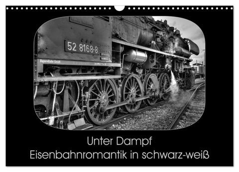 Unter Dampf - Eisenbahnromantik in schwarz-weiß (Wandkalender 2027 DIN A3 quer), CALVENDO Monatskalender