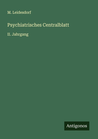 Psychiatrisches Centralblatt