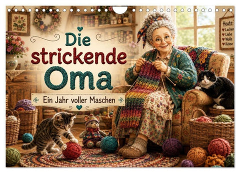 Die strickende Oma (Wandkalender 2027 DIN A4 quer), CALVENDO Monatskalender