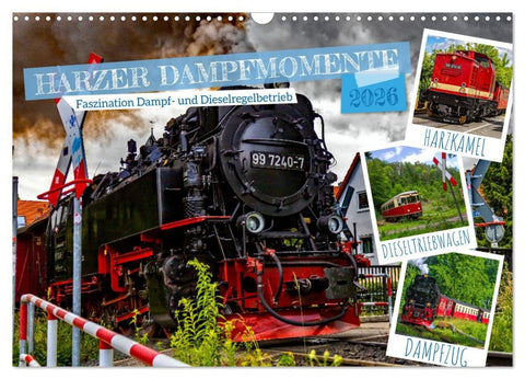 Harzer Dampfmomente (Wandkalender 2026 DIN A3 quer), CALVENDO Monatskalender