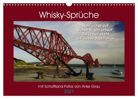 Whisky-Sprüche (Wandkalender 2027 DIN A3 quer), CALVENDO Monatskalender