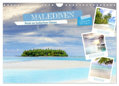 Malediven, Perle im Indischen Ozean (Wandkalender 2027 DIN A4 quer), CALVENDO Monatskalender