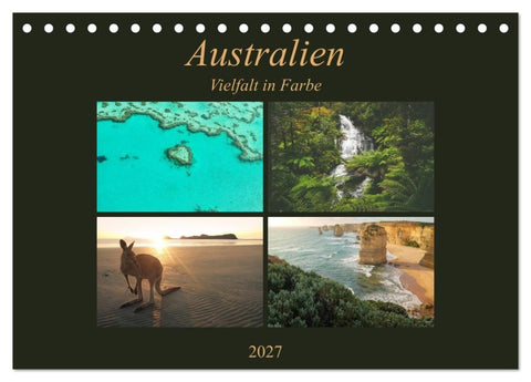 Australien - Farbige Vielfalt (Tischkalender 2027 DIN A5 quer), CALVENDO Monatskalender
