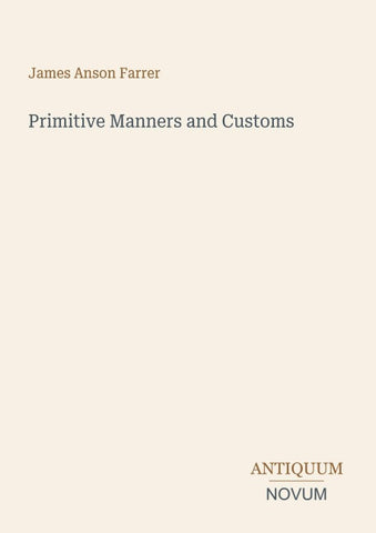 Primitive Manners and Customs