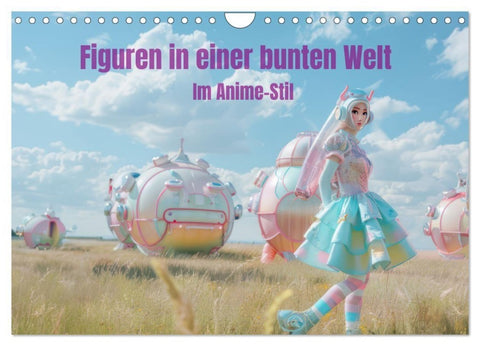 Figuren in einer bunten Welt - Im Anime-Stil (Wandkalender 2027 DIN A4 quer), CALVENDO Monatskalender