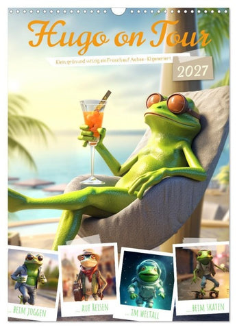 Hugo on Tour (Wandkalender 2027 DIN A3 hoch), CALVENDO Monatskalender