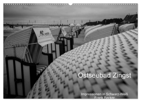 Ostseebad Zingst - Impressionen in Schwarz-Weiß (Wandkalender 2027 DIN A2 quer), CALVENDO Monatskalender