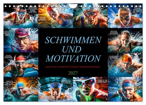 Schwimmen und Motivation (Wandkalender 2027 DIN A4 quer), CALVENDO Monatskalender