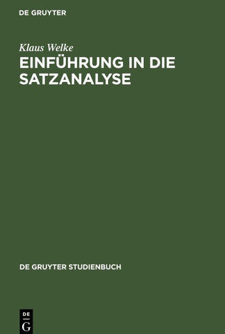 Einführung in die Satzanalyse