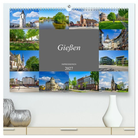 Gießen Impressionen (hochwertiger Premium Wandkalender 2027 DIN A2 quer), Kunstdruck in Hochglanz