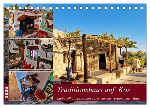 Traditionshaus auf Kos (Tischkalender 2026 DIN A5 quer), CALVENDO Monatskalender