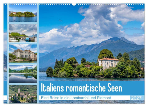 Italiens romantische Seen (Wandkalender 2027 DIN A2 quer), CALVENDO Monatskalender