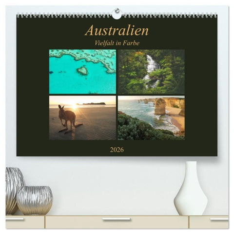 Australien - Farbige Vielfalt (hochwertiger Premium Wandkalender 2026 DIN A2 quer), Kunstdruck in Hochglanz