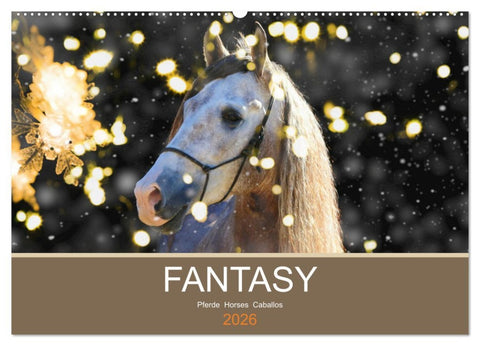 FANTASY Pferde Horses Caballos (Wandkalender 2026 DIN A2 quer), CALVENDO Monatskalender