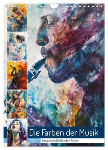 Die Farben der Musik (Wandkalender 2027 DIN A4 hoch), CALVENDO Monatskalender