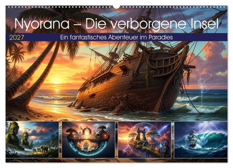Nyorana – Die verborgene Insel (Wandkalender 2027 DIN A2 quer), CALVENDO Monatskalender
