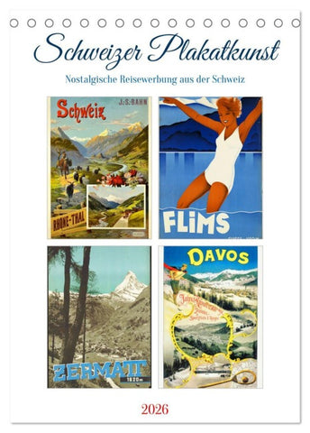 Schweizer Plakatkunst (Tischkalender 2026 DIN A5 hoch), CALVENDO Monatskalender