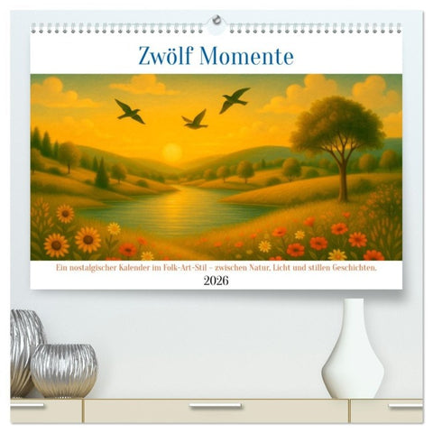 Zwölf Momente (hochwertiger Premium Wandkalender 2026 DIN A2 quer), Kunstdruck in Hochglanz