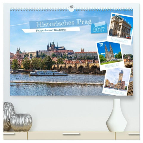 Historisches Prag (hochwertiger Premium Wandkalender 2027 DIN A2 quer), Kunstdruck in Hochglanz