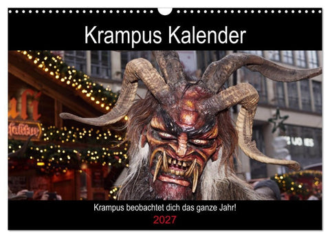 Krampus Kalender 2027 (Wandkalender 2027 DIN A3 quer), CALVENDO Monatskalender