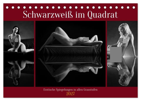 Schwarzweiß im Quadrat (Tischkalender 2027 DIN A5 quer), CALVENDO Monatskalender