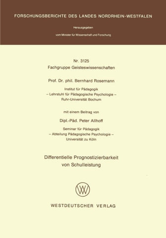 Differentielle Prognostizierbarkeit von Schulleistung