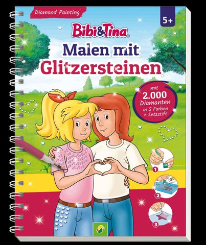 Bibi & Tina Malen mit Glitzersteinen