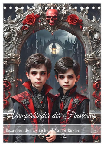 Vampirkinder der Finsternis (Tischkalender 2026 DIN A5 hoch), CALVENDO Monatskalender