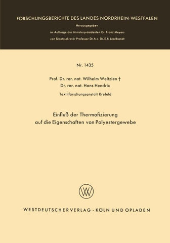 Einfluß der Thermofizierung auf die Eigenschaften von Polyestergewebe