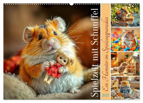 Spielzeit mit Schnuffel - Ein Hamster im Spielzeugparadies (Wandkalender 2027 DIN A2 quer), CALVENDO Monatskalender