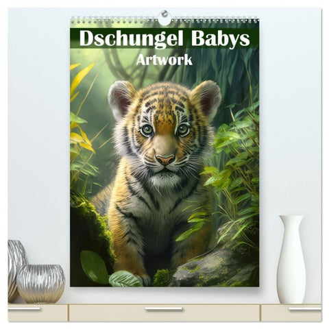 Dschungelbabys - Artwork (hochwertiger Premium Wandkalender 2027 DIN A2 hoch), Kunstdruck in Hochglanz